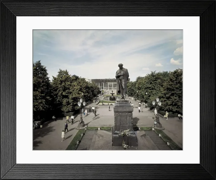 Framed Print : OPEKUSHIN, Alexander Mikhailovich (1838-1923). Monument of Pushkin. 1880. RUSSIA. Moscow. Monument situated at the Pushkinskaya Square. Sculpture on bronze