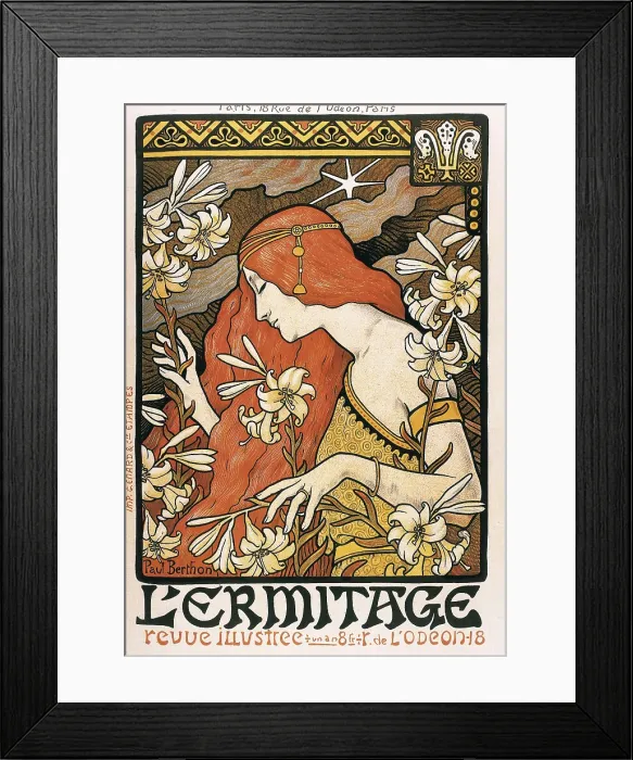 Framed Print : BERTHON, Paul (1872-1909). L'Ermitage. 1897. Illustrated magazine. Art Nouveau. Painting. AISA / Everett Collection**US SALES ONLY**