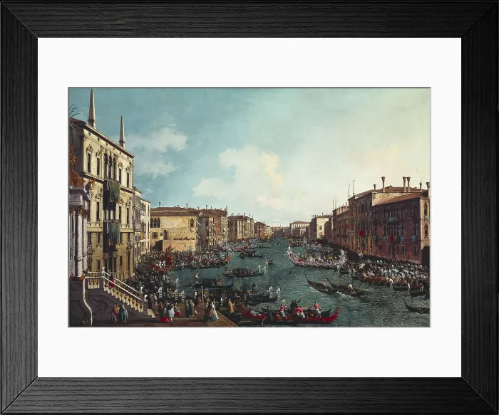 Framed Print : CANALETTO, Giovanni Antonio Canal, also called (1697-1768). A Regatta on the Grand Canal. ca. 1740. Representation of the annual regatta at Carnival time held in Venice