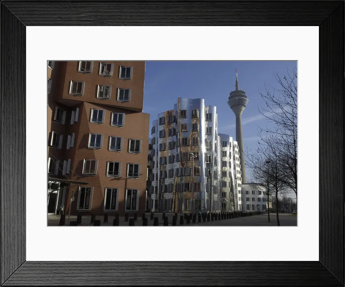 Framed Print : GEHRY, Frank (1929). GERMANY. Dsseldorf. Building complex located at the Media Harbour