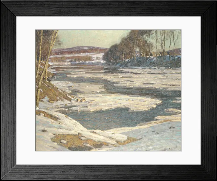 Framed Print : AN OPALESCENT RIVER, by George Gardner Symons, 1909, American painting, oil on canvas