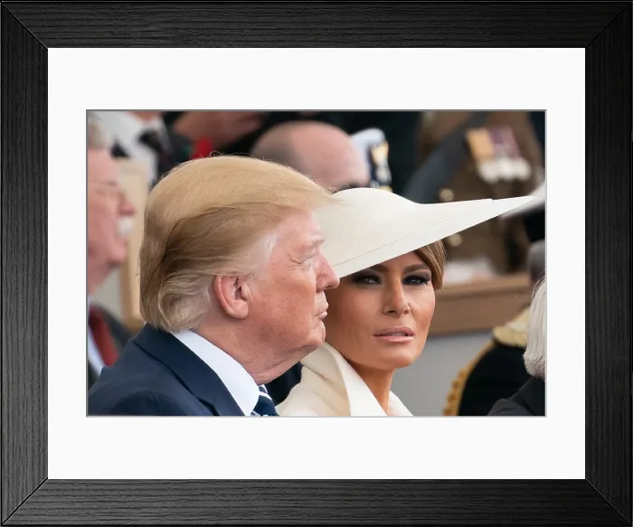 Framed Print : President Donald Trump and First Lady Melania Trump at the D-Day National Commemoration, Portsmouth, England, June 5, 2019 (BSLOC_2019_6_215)
