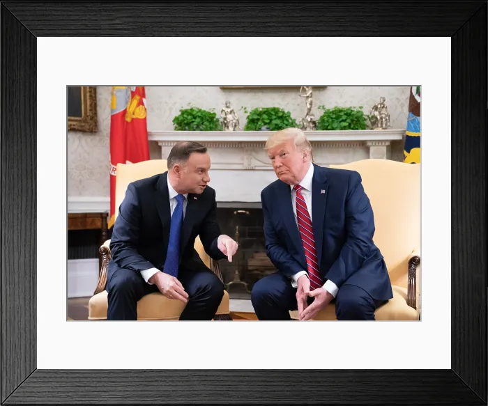 Framed Print : President Donald Trump and Polish President Andrzej Duda meet at the White House, June 12, 2019