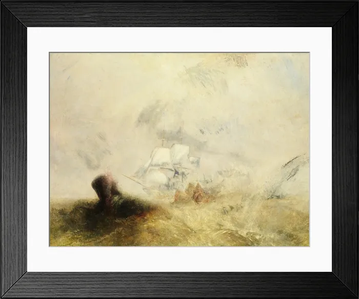 Framed Print : WHALERS, by Joseph Mallord William Turner, 1845, British painting, oil on canvas. Turner enveloped the principle players of the violent drama in sea waves, splashes and mist Framed Print : WHALERS, by Joseph Mallord William Turner, 1845, British painting, oil on canvas. Turner enveloped the principle players of the violent drama in sea waves, splashes and mist