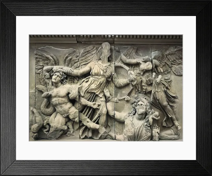 Framed Print : AISA / Everett Collection Great Altar of Zeus and Athena. ca. 180 -160 BC. Podium frieze with Gigantomachy scene