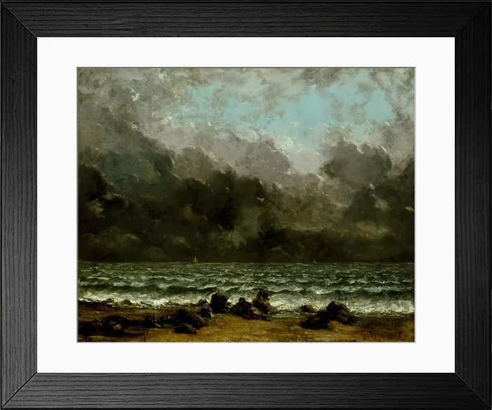 Framed Print : THE SEA, by Gustave Courbet, 1865, French painting, oil on canvas