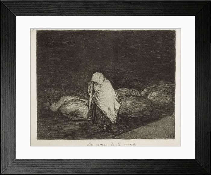 Framed Print : GOYA Y LUCIENTES, Francisco de (1746-1828). The beds of death. 1810-1820. Plate 62 of 'The Disasters of War'. Etching. SPAIN. Madrid. National Library