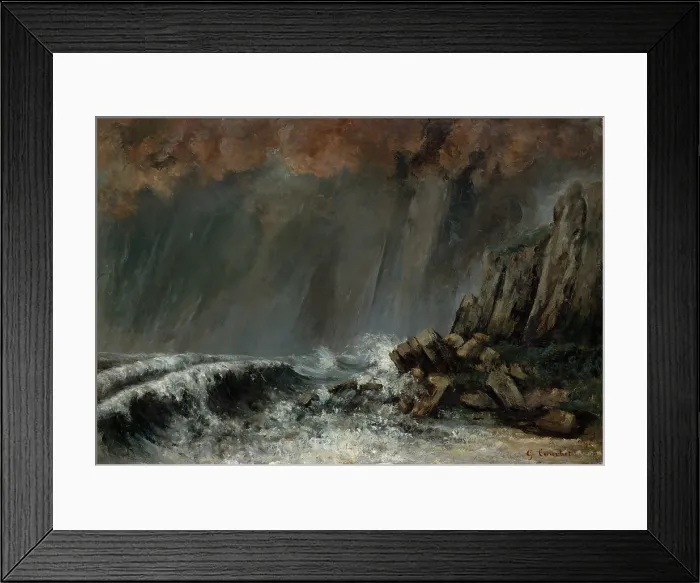 Framed Print : MARINE: THE WATERSPOUT, by Gustave Courbet, 1870, French painting, oil on canvas