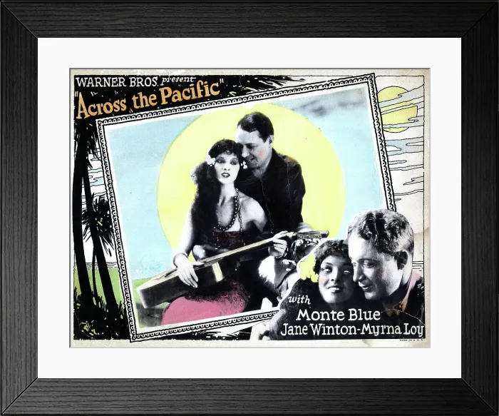 Framed Print : ACROSS THE PACIFIC, from left, Myrna Loy, Monte Blue, 1926