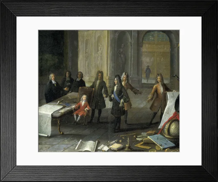 Framed Print : A Lesson being given to the Young Louis XV. 18th c. French anonymous. Oil on canvas. FRANCE. Paris. Muse Carnavalet (Carnavalet Museum). AISA / Everett Collection**US SALES ONLY**