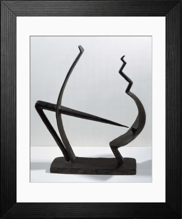 Framed Print : GIACOMETTI, Alberto (1901-1966). Man and woman. 1929. Surrealism. Sculpture on bronze. FRANCE. Paris