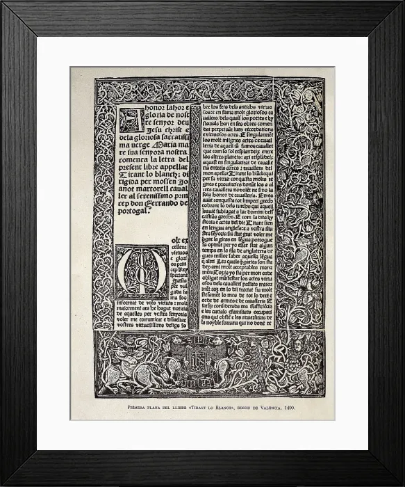Framed Print : MARTORELL, Joanot (1413-1468). 'Tirant lo Blanc'. Valencian edition. First page. AISA / Everett Collection**US SALES ONLY** Framed Print : MARTORELL, Joanot (1413-1468). 'Tirant lo Blanc'. Valencian edition. First page. AISA / Everett Collection**US SALES ONLY**