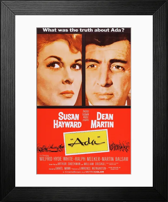Framed Print : ADA, US poster art, Susan Hayward, Dean Martin, 1961 Framed Print : ADA, US poster art, Susan Hayward, Dean Martin, 1961