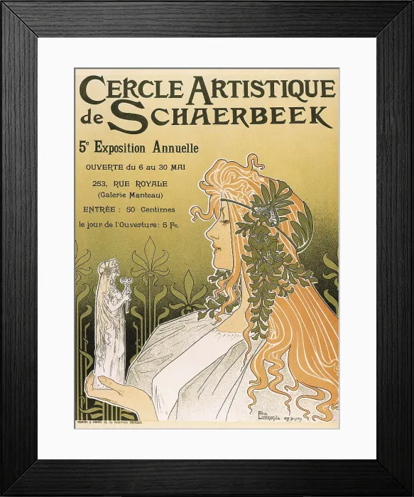 Framed Print : LIVEMONT, Privat (1861-1936). Schaerbeek's Artistic Circle. 1897