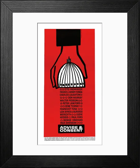 Framed Print : ADVISE AND CONSET, US poster, 1962