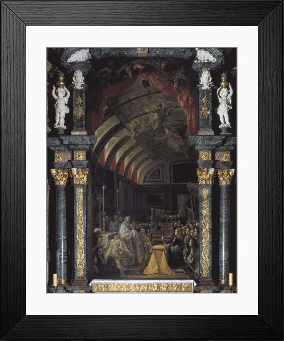 Framed Print : COELLO, Claudio (1642-1693). The Adoration of the Sacred Form. 1685-1690. SPAIN. San Lorenzo de El Escorial. Royal Monastery of San Lorenzo de El Escorial. Baroque art Framed Print : COELLO, Claudio (1642-1693). The Adoration of the Sacred Form. 1685-1690. SPAIN. San Lorenzo de El Escorial. Royal Monastery of San Lorenzo de El Escorial. Baroque art