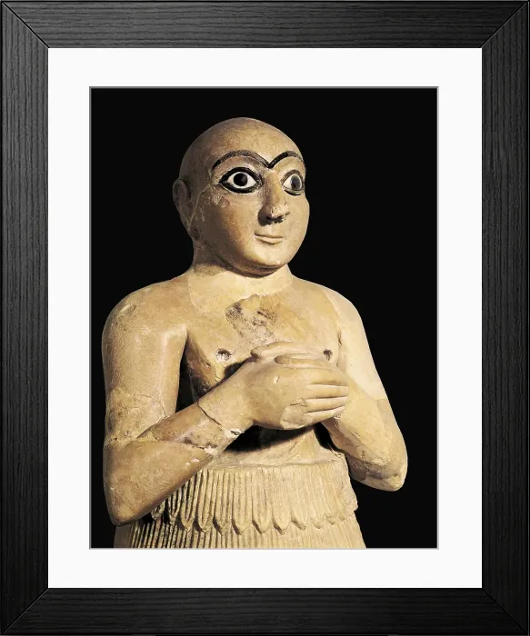 Framed Print : Selim, brother of the king. 3rd mill. BC. Sumerian art. Sculpture. SYRIA. Damascus. Archaeological Museum. Proc: SYRIA. Mari. AISA / Everett Collection**US SALES ONLY**