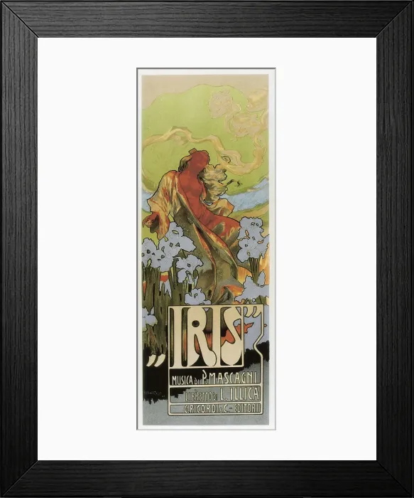 Framed Print : HOHENSTEIN, Adolf (1854-1928). Iris. 1898. Poster advertising the opera 'Iris', with music by Pietro Mascagni and libretto by Luigi Illica Framed Print : HOHENSTEIN, Adolf (1854-1928). Iris. 1898. Poster advertising the opera 'Iris', with music by Pietro Mascagni and libretto by Luigi Illica