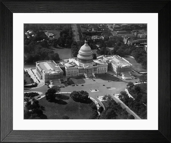 Framed Print : Aerial view of the United States Capitol from south east, ca. 1921-22. (BSLOC_2015_15_85)
