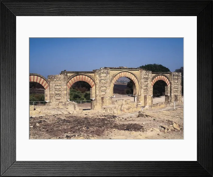 Framed Print : SPAIN. ANDALUSIA. Cordoba. Medina Azahara. Entrance to the Alczar or fortess (10th c). Hispano-Moresque art. Caliphate period. Architecture