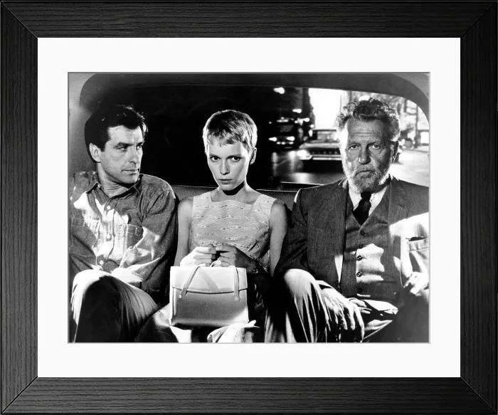 Framed Print : ROSEMARY'S BABY, from left: John Cassavetes, Mia Farrow, Ralph Bellamy, 1968