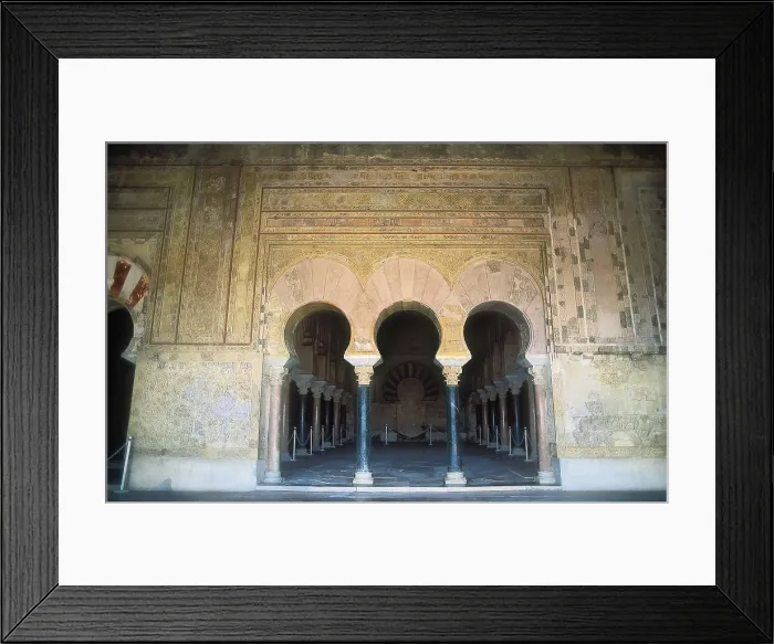 Framed Print : SPAIN. ANDALUSIA. Cordoba. Medina Azahara. Detail of the arches of Abd al-Rahman III's Hall (10th c.). Hispano-Moresque art. Caliphate period. Architecture