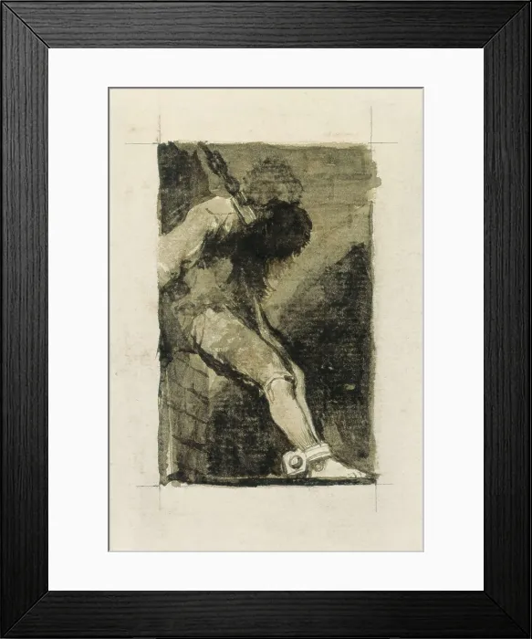 Framed Print : GOYA Y LUCIENTES, Francisco de (1746-1828). Si es delincuente que muera presto (If he is a criminal he should die soon). 1810s. Etching and aquatint. Etching. SPAIN. Madrid