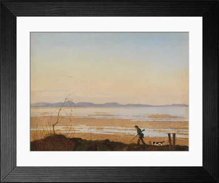 Framed Print : AN EVENING BESIDE LAKE ARRESO, by Johan Thomas Lundbye, 1837, Danish painting, oil on canvas Framed Print : AN EVENING BESIDE LAKE ARRESO, by Johan Thomas Lundbye, 1837, Danish painting, oil on canvas