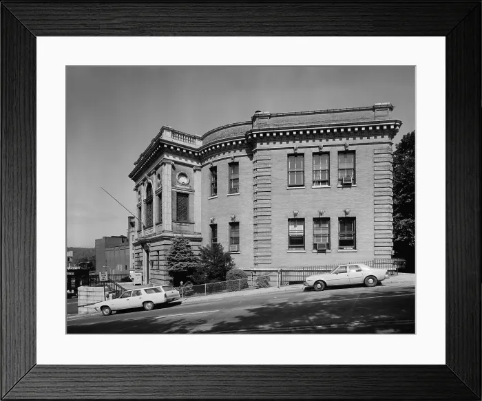 Framed Print : Yonkers Public Library, ca. 1980. South Elevation. Nepperhan Avenue & South Broadway, Westchester County, New York. (BSLOC_2015_11_2)
