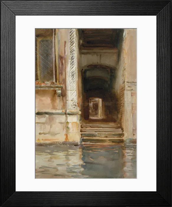 Framed Print : VENETIAN PASSAGEWAY, by John Singer Sargent, 1905, American watercolor painting