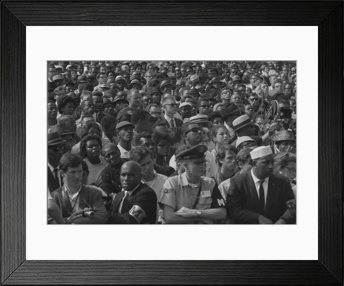 Framed Print : Faces in the crowd during the March on Washington, Aug. 28, 1963. Observers estimated that 75-80% of the marchers were black. - (BSLOC_2015_1_99)