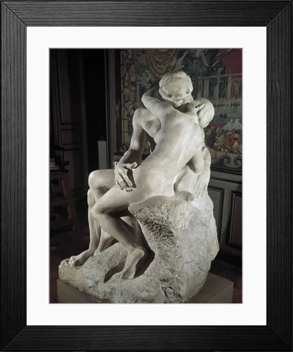 Framed Print : RODIN, Auguste (1840-1917). The Kiss. 1888-1898. Impressionism. Sculpture on marble. FRANCE. Paris. Rodin Museum. AISA / Everett Collection**US SALES ONLY**