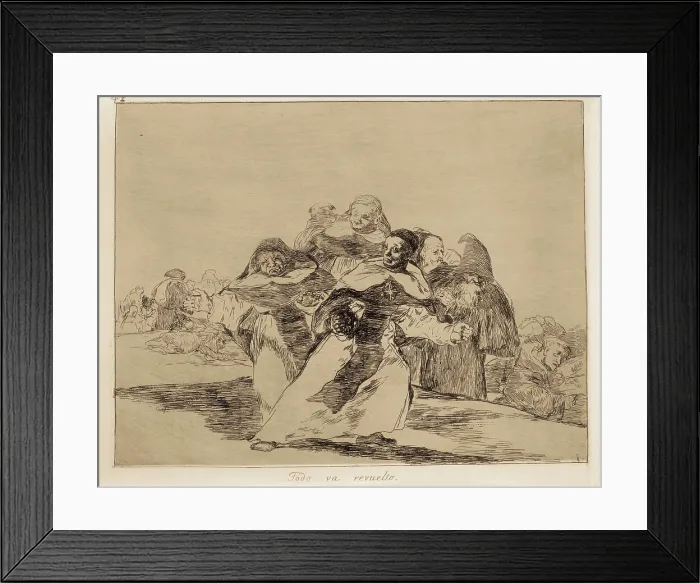 Framed Print : GOYA Y LUCIENTES, Francisco de (1746-1828). Everything is topsy-turvy. 1810-1820. Plate 42 of 'The Disasters of War'. Etching. SPAIN. Madrid. Prado Museum Framed Print : GOYA Y LUCIENTES, Francisco de (1746-1828). Everything is topsy-turvy. 1810-1820. Plate 42 of 'The Disasters of War'. Etching. SPAIN. Madrid. Prado Museum