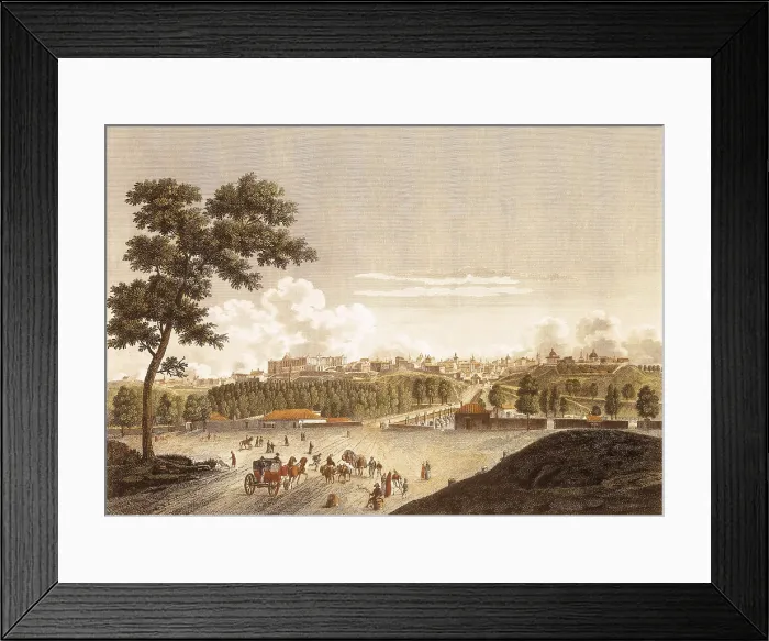 Framed Print : View of Madrid taken from the way to Segovia. Picture of the Laborde's work 'Voyage de l'Espagne' (Paris, 1806-1820). Etching. SPAIN. Madrid. Municipal Museum