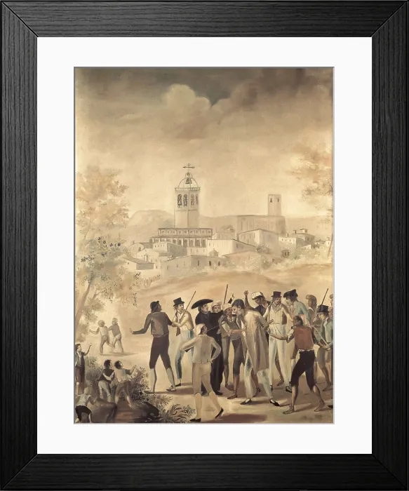 Framed Print : Spain. Peninsular War (1808-1814). Arrest of a French citizen neighbor of Manresa. Painting. AISA / Everett Collection**US SALES ONLY**