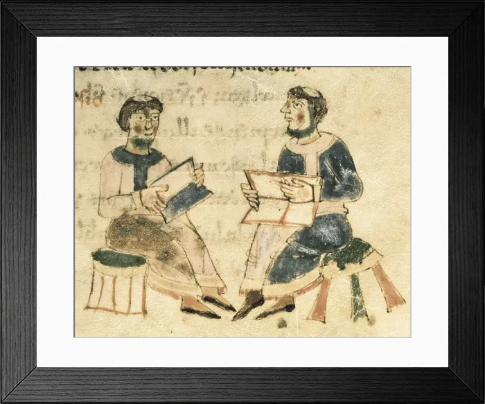 Framed Print : RABANUS, Maurus (c. 780 - 856). De Universo (9th c.). The School. Romanesque edition of the original Carolingian manuscript. Romanesque art. Miniature Painting. ITALY. Cassino Framed Print : RABANUS, Maurus (c. 780 - 856). De Universo (9th c.). The School. Romanesque edition of the original Carolingian manuscript. Romanesque art. Miniature Painting. ITALY. Cassino