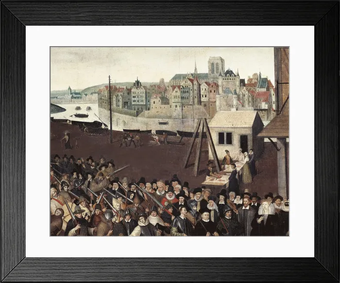 Framed Print : Procession of the Holy League Leaving the Saint-Jean Arch. 1590. Detail. French anonymous. Oil on canvas. FRANCE. Paris. Muse Carnavalet (Carnavalet Museum) Framed Print : Procession of the Holy League Leaving the Saint-Jean Arch. 1590. Detail. French anonymous. Oil on canvas. FRANCE. Paris. Muse Carnavalet (Carnavalet Museum)