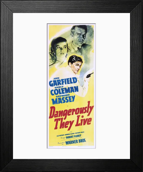 Framed Print : DANGEROUSLY THEY LIVE, clockwise from left: Nancy Coleman, Raymond Massey, John Garfield, 1941