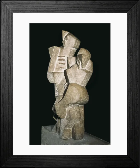 Framed Print : LIPCHITZ, Chain Jacob, called Jacques (1891-1973). Sailor with Guitar. 1917-1918. Cubism. Sculpture on rock. FRANCE. Paris