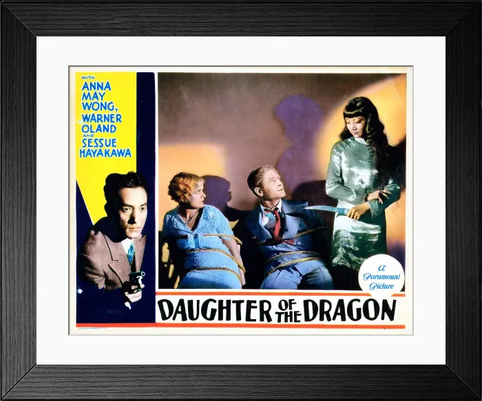 Framed Print : DAUGHTER OF THE DRAGON, lobbycard, from left: Sessue Hayakawa, Frances Dade, Bramwell Fletcher, Anna May Wong, 1931