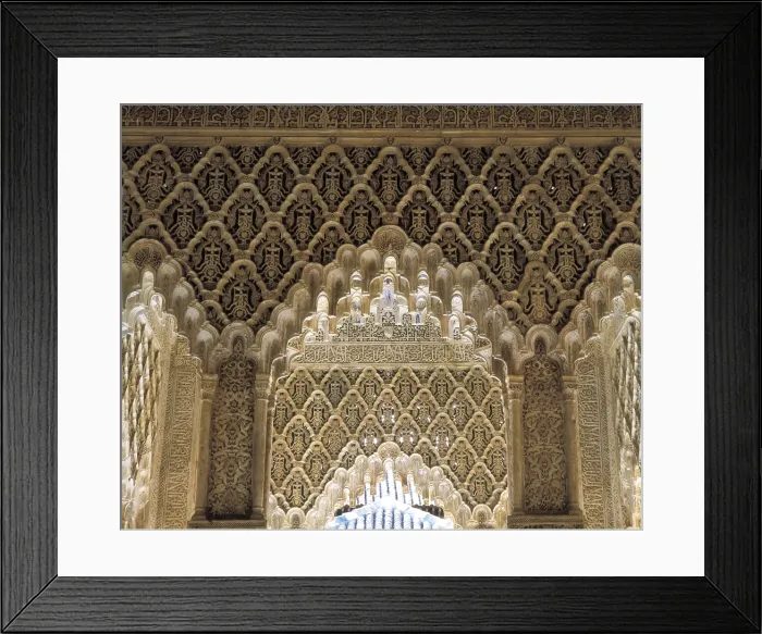 Framed Print : Alhambra. SPAIN. Granada. Alhambra. Mocarabe decoration of the Hall of the Kings or Hall of Justice. Hispano-Moresque art. Nasrid dynasty. Architecture