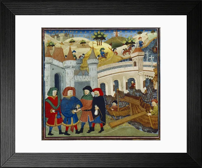 Framed Print : Europe (12th-14th c.). Maritime merchants. Miniature Painting. FRANCE. Paris. National Library. AISA / Everett Collection**US SALES ONLY**