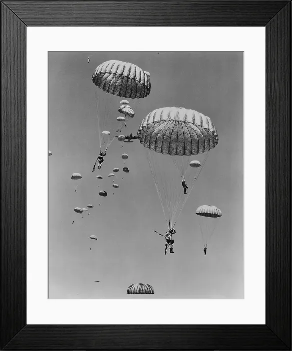 Framed Print : Paratroopers of the U.S. 187th Regimental Combat Team during a practice maneuver in the Far East. Korean War, 1950-53. (BSLOC_2014_11_218) Framed Print : Paratroopers of the U.S. 187th Regimental Combat Team during a practice maneuver in the Far East. Korean War, 1950-53. (BSLOC_2014_11_218)