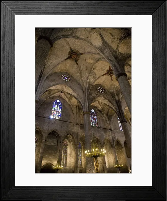 Framed Print : DESPUIG, Ramon (14th c.); MONTAGUT, Berenguer de (14th c.). Church of Santa Mara del Mar. SPAIN. Barcelona. Interior. Gothic art. Architecture
