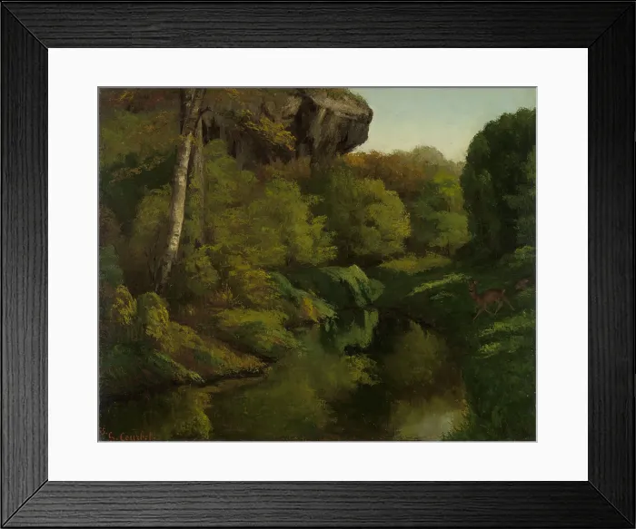 Framed Print : View in the Forest of Fontainebleau, by Gustave Courbet, 1855, French painting, oil on canvas Framed Print : View in the Forest of Fontainebleau, by Gustave Courbet, 1855, French painting, oil on canvas