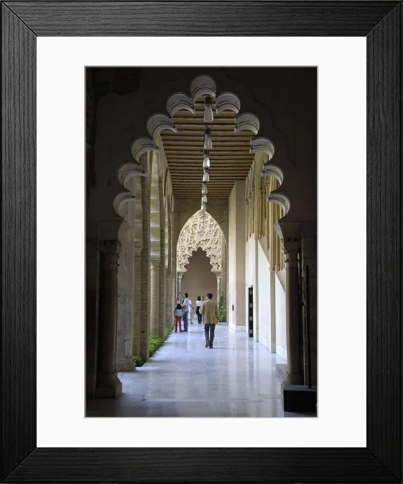 Framed Print : Aljaferia Palace. 11th c. SPAIN. Zaragoza. La Aljaferia Palace. Aljafera Palace. Hispano-Moresque art. Taifas Kingdoms period. Architecture