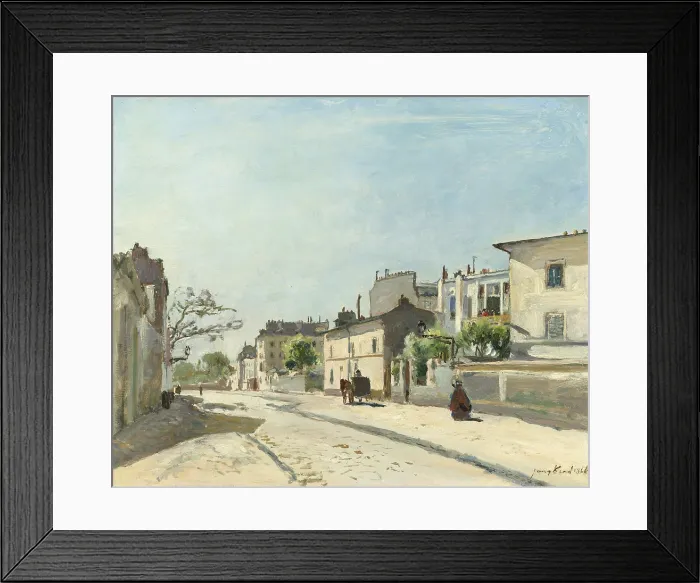 Framed Print : Rue Notre-Dame, Paris, by Johan Barthold Jongkind, 1866, Dutch painting, oil on canvas. Cityscape painting in the reconstruction and expansion of Paris in the 2nd Empire