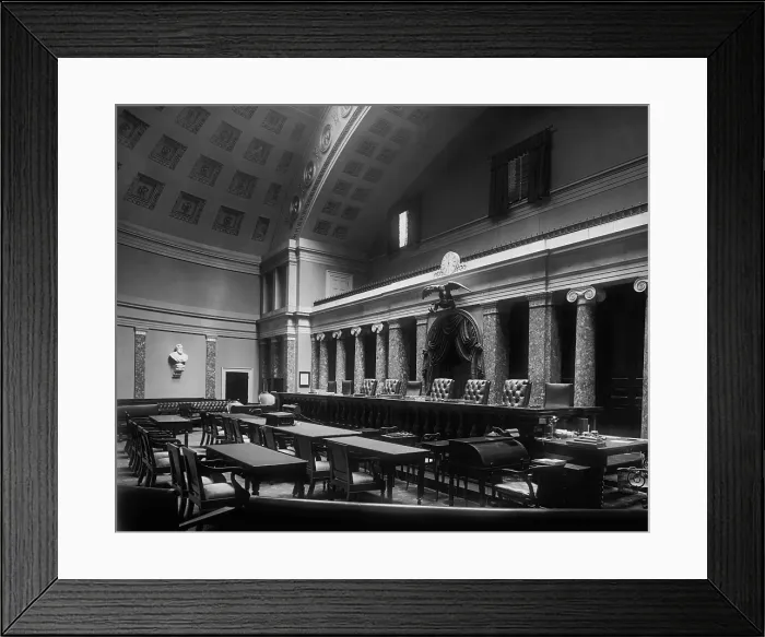 Framed Print : Old Senate Chamber was used by the Supreme Court from 1860 until 1935. Photo taken ca. 1920s. (BSLOC_2013_8_49) Framed Print : Old Senate Chamber was used by the Supreme Court from 1860 until 1935. Photo taken ca. 1920s. (BSLOC_2013_8_49)