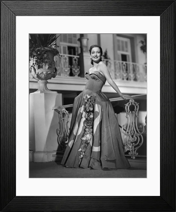 Framed Print : ROAD TO RIO, Dorothy Lamour, in a lavender moire taffeta gown by Howard Greer, 1947