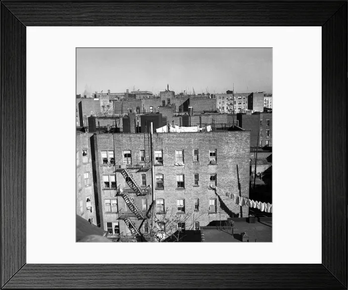Framed Print : Bronx tenements in New York City, Dec. 1936. Photo by Arthur Rothstein. (BSLOC_2013_8_48)
